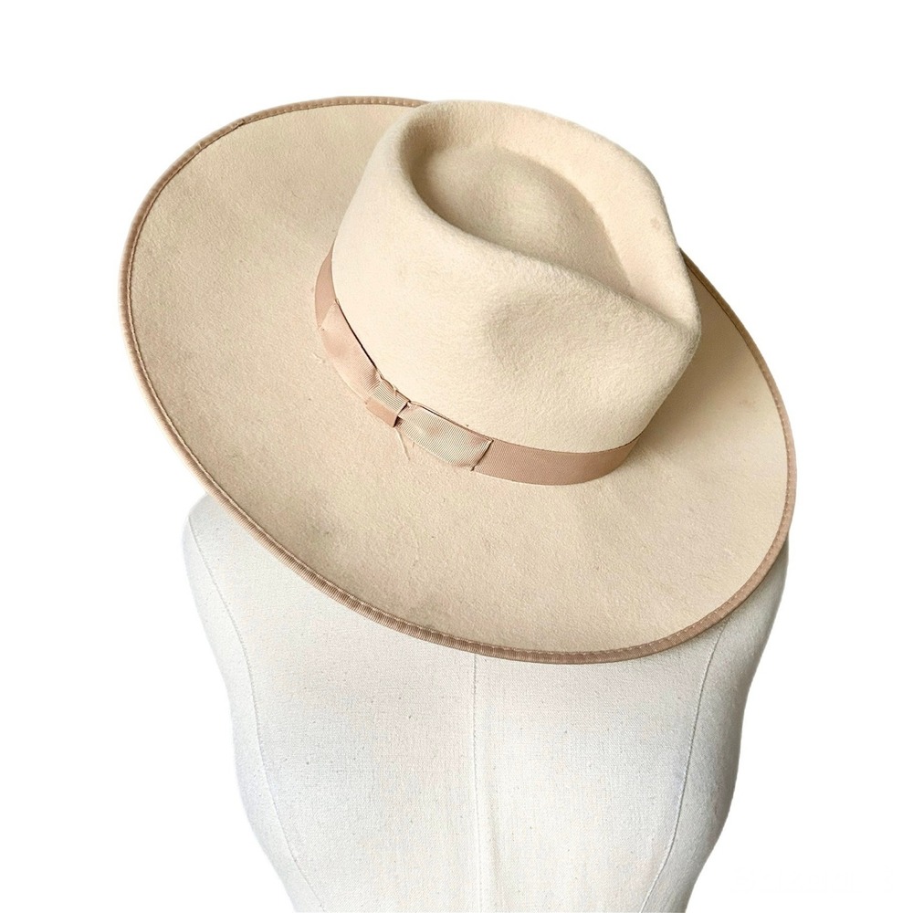 Lack of Color Ivory Rancher 100% Australian Wool Felt Fedora Hat Size Small